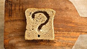 Bread with question mark cut-out