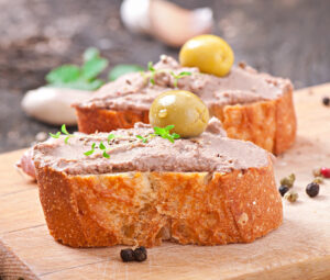 Pate meat on bread
