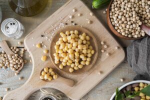 Chickpeas in a pot